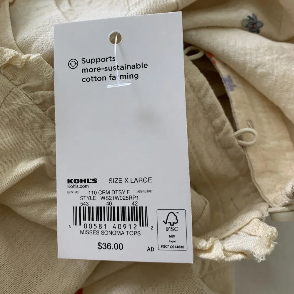 NWT Sonoma Goods for Life Women's Top Blouse, Size XL - Picture 9 of 14